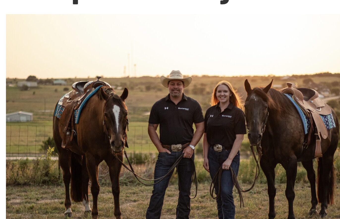 Josh and Jennifer Rosheisen, owners of Home Glow Exteriors, on their Parker County property